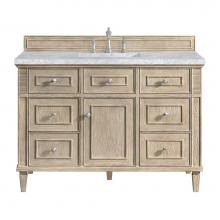 James Martin Vanities 424-V48-WWO-3CAR - Lorelai 48'' Single Vanity, Whitewashed Oak w/ 3 CM Carrara White Marble Top