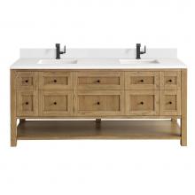 James Martin Vanities 330-V72-LNO-1WZ - Breckenridge 72'' Double Vanity, Light Natural Oak w/ Single Hole 3 CM White Zeus Top &a