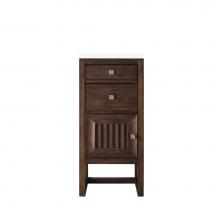 James Martin Vanities E645-B15L-MCA-3WZ - Athens 15'' Cabinet w/ Drawers & Door, Mid Century Acacia w/ 3 CM White Zeus Quartz