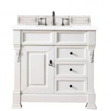 James Martin Vanities 147-V36-BW-3WZ - Brookfield 36'' Single Vanity, Bright White w/ 3 CM White Zeus Quartz Top