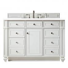 James Martin Vanities 157-V48-BW-3WZ - Bristol 48'' Single Vanity, Bright White, w/ 3 CM White Zeus Quartz Top