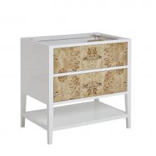 James Martin Vanities D804-V36-LMB - Olena 36'' Single Vanity, Light Mappa Burl and Polished White