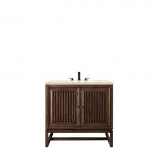 James Martin Vanities E645-V36-MCA-3EMR - Athens 36'' Single Vanity Cabinet, Mid Century Acacia, w/ 3 CM Eternal Marfil Top