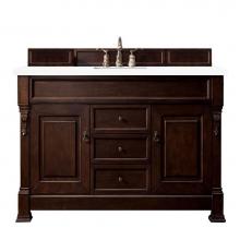 James Martin Vanities 147-114-5361-3WZ - Brookfield 60'' Single Vanity, Burnished Mahogany w/ 3 CM White Zeus Quartz Top