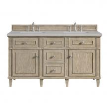 James Martin Vanities 424-V60D-WWO-3ESR - Lorelai 60'' Double Vanity, Whitewashed Oak w/ 3 CM Eternal Serena Quartz Top