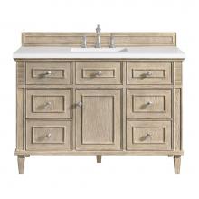 James Martin Vanities 424-V48-WWO-3WZ - Lorelai 48'' Single Vanity, Whitewashed Oak w/ 3 CM White Zeus Quartz Top