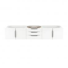 James Martin Vanities 983-V72S-W-GW-N - Columbia 72'' Single Wall Mount Vanity Cabinet, Glossy White, Brushed Nickel