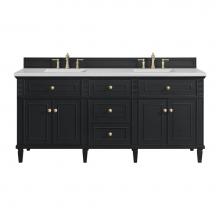 James Martin Vanities 424-V72-BKO-3AF - Lorelai 72'' Double Vanity, Black Onyx w/ 3 CM Arctic Fall Solid Surface Top