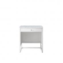 James Martin Vanities E645-DU30-GW-3CAR - Athens 30'' Countertop Unit, Glossy White w/ 3 CM Carrara Marble Top