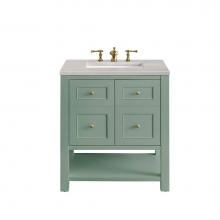 James Martin Vanities 330-V30-SC-3ESR - Breckenridge 30'' Single Vanity, Smokey Celadon w/ 3 CM Eternal Serena Top