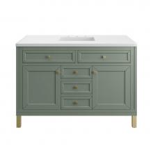 James Martin Vanities 305-V48-SC-3WZ - Chicago 48'' Single Vanity, Smokey Celadon w/ 3 CM White Zeus Top