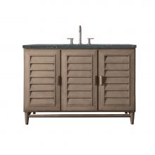 James Martin Vanities 620-V48-WW-3PBL - Portland 48'' Single Vanity Whitewashed Walnut w/ 3 CM Parisien Bleu Quartz Top