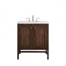 James Martin Vanities E445-V30-MCA-3EJP - Addison 30'' Single Vanity Cabinet (w/Doors), Mid Century Acacia, w/ 3 CM Eternal Jasmin