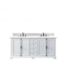 James Martin Vanities 238-105-V72-BW-3WZ - Providence 72'' Double Vanity Cabinet, Bright White, w/ 3 CM White Zeus Quartz Top