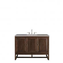 James Martin Vanities E645-V48-MCA-3GEX - Athens 48'' Single Vanity Cabinet, Mid Century Acacia, w/ 3 CM Grey Expo Quartz Top