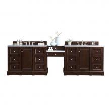 James Martin Vanities 825-V118-BNM-DU-WZ - De Soto 118'' Double Vanity Set, Burnished Mahogany w/ 3 CM White Zeus Quartz Top