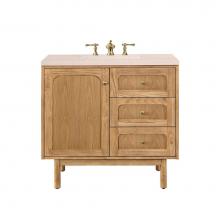 James Martin Vanities 545-V36-LNO-3EMR - Laurent 36'' Single Vanity, Light Natural Oak w/ 3 CM Eternal Marfil Top