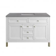 James Martin Vanities 305-V48-GW-3GEX - Chicago 48'' Single Vanity, Glossy White w/ 3 CM Grey Expo Top