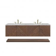 James Martin Vanities D200-V72-CSN-3VSL - Marcello 72'' Double Vanity, Chestnut w/ 3 CM Victorian Silver Top