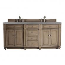 James Martin Vanities 157-V72-WW-3GEX - Bristol 72'' Double Vanity, Whitewashed Walnut, w/ 3 CM Grey Expo Quartz Top