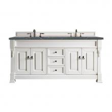 James Martin Vanities 147-V72-BW-3PBL - Brookfield 72'' Double Vanity, Bright White w/ 3 CM Parisien Bleu Quartz Top