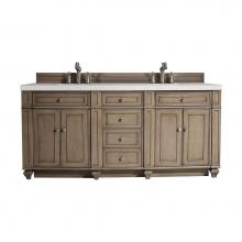 James Martin Vanities 157-V72-WW-3LDL - Bristol 72'' Double Vanity, Whitewashed Walnut w/ 3 CM Lime Delight Quartz Top