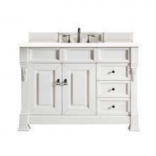 James Martin Vanities 147-V48-BW-3WZ - Brookfield 48'' Single Vanity, Bright White w/ 3 CM White Zeus Quartz Top