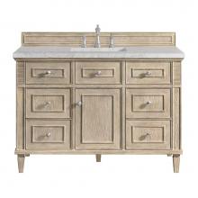 James Martin Vanities 424-V48-WWO-3EJP - Lorelai 48'' Single Vanity, Whitewashed Oak w/ 3 CM Eternal Jasmine Pearl Quartz Top