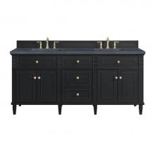 James Martin Vanities 424-V72-BKO-3CSP - Lorelai 72'' Double Vanity, Black Onyx w/ 3 CM Charcoal Soapstone Quartz Top