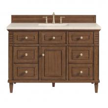 James Martin Vanities 424-V48-WLT-3EMR - Lorelai 48'' Single Vanity, Mid-Century Walnut w/ 3 CM Eternal Marfil Quartz Top