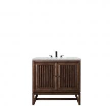 James Martin Vanities E645-V36-MCA-3EJP - Athens 36'' Single Vanity Cabinet, Mid Century Acacia, w/ 3 CM Eternal Jasmine Pearl Qua