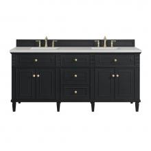 James Martin Vanities 424-V72-BKO-3LDL - Lorelai 72'' Double Vanity, Black Onyx w/ 3 CM Lime Delight Quartz Top