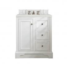 James Martin Vanities 825-V30-BW-3LDL - De Soto 30'' Single Vanity, Bright White w/ 3 CM Lime Delight Quartz Top