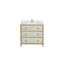 James Martin Vanities D604-V36-SHG-1WZ - Celeste 36'' Single Vanity, Sunwashed Oak with Embossed Shagreen w/ Single Hole 3 CM Whi