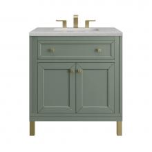 James Martin Vanities 305-V30-SC-3ESR - Chicago 30'' Single Vanity, Smokey Celadon w/ 3 CM Eternal Serena Top