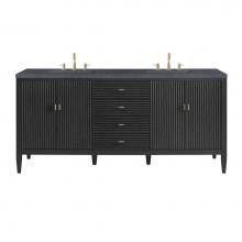 James Martin Vanities 485-V72-CBO-3CSP - Myrrin 72'' Double Vanity, Carbon Oak w/ 3 CM Charcoal Soapstone Quartz Top