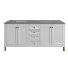 James Martin Vanities 305-V72-GW-3GEX - Chicago 72'' Double Vanity, Glossy White w/ 3 CM Grey Expo Top