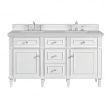 James Martin Vanities 424-V60D-BW-3ESR - Lorelai 60'' Double Vanity, Bright White w/ 3 CM Eternal Serena Quartz Top