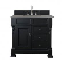 James Martin Vanities 147-114-5536-3GEX - Brookfield 36'' Single Vanity, Antique Black w/ 3 CM Grey Expo Quartz Top