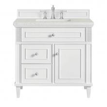 James Martin Vanities 424-V36-BW-3LDL - Lorelai 36'' Single Vanity, Bright White w/ 3 CM Lime Delight Quartz Top