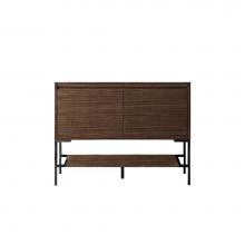 James Martin Vanities 805-V47.3-WLT-MB - Mantova 47.3'' Single Vanity Cabinet, Mid-Century Walnut, Matte Black Base