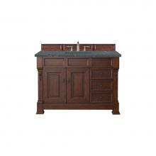 James Martin Vanities 147-114-5286-3PBL - Brookfield 48'' Single Vanity, Warm Cherry w/ 3 CM Parisien Bleu Quartz Top