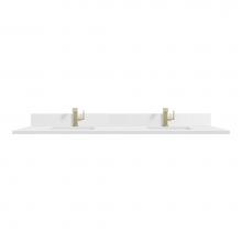 James Martin Vanities 051-S72-BS-WZ - 72'' Double Top, Single-Hole, 3 CM White Zeus Quartz w/ Backsplash & Sink