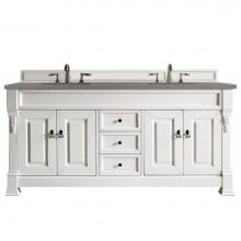 James Martin Vanities 147-V72-BW-3GEX - Brookfield 72'' Double Vanity, Bright White w/ 3 CM Grey Expo Quartz Top