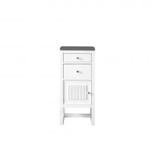 James Martin Vanities E645-B15L-GW-3GEX - Athens 15'' Base Cabinet w/ Drawers and Left Door, Glossy White w/ 3 CM Grey Expo Quartz