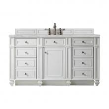 James Martin Vanities 157-V60S-BW-3VSL - Bristol 60'' Single Vanity, Bright White w/ 3 CM Victorian Silver Quartz Top