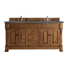 James Martin Vanities 147-114-5771-3PBL - Brookfield 72'' Double Vanity, Country Oak w/ 3 CM Parisien Bleu Quartz Top