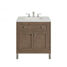 James Martin Vanities 305-V30-WWW-3LDL - Chicago 30'' Single Vanity, Whitewashed Walnut w/ 3 CM Lime Delight Quartz Top