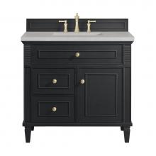 James Martin Vanities 424-V36-BKO-3ESR - Lorelai 36'' Single Vanity, Black Onyx w/ 3 CM Eternal Serena Quartz Top