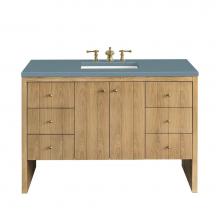 James Martin Vanities 435-V48-LNO-3CBL - Hudson 48'' Single Vanity, Light Natural Oak w/ 3 CM Cala Blue Top